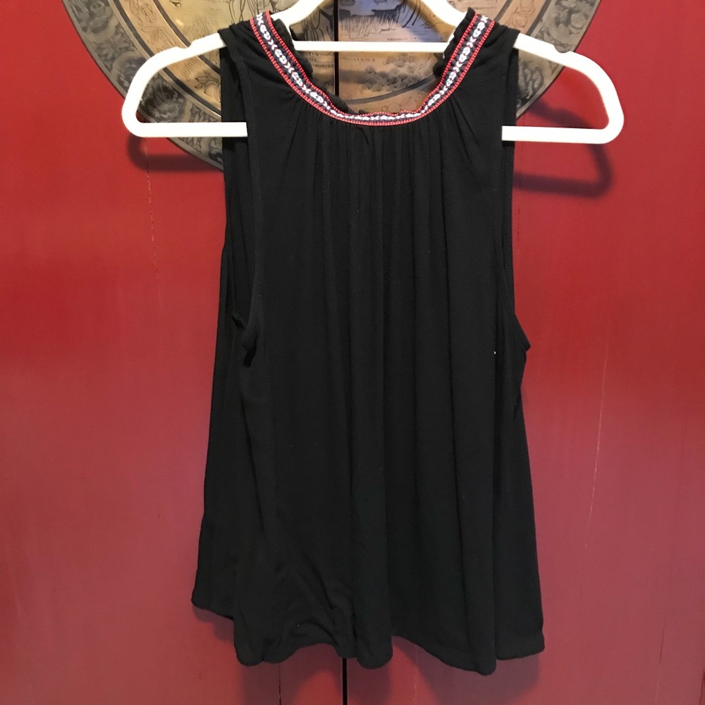 High neck beaded tank